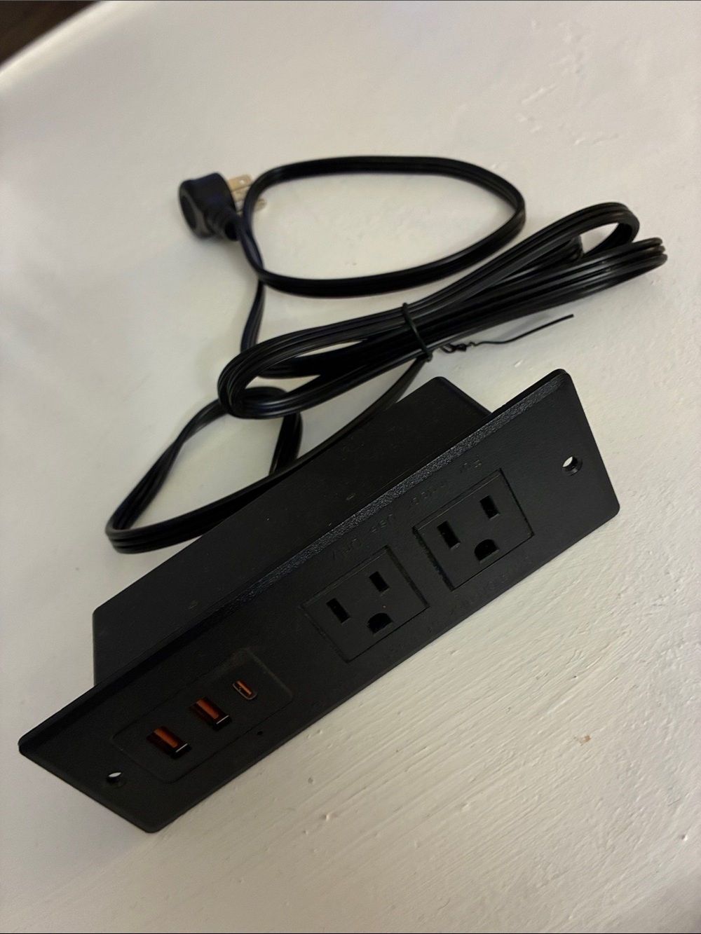 Built-in Recessed Power Strip with 20W USB C Port Port Desk Outlet Outlets